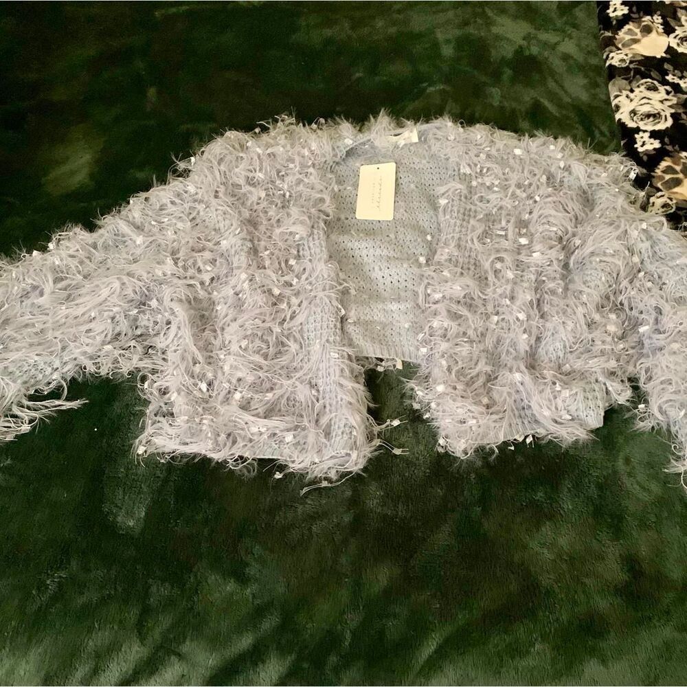 American-threads Women's Blue Cardigan